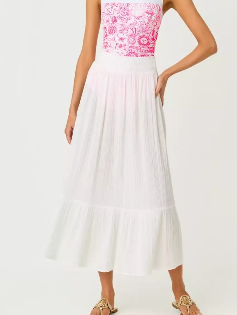 Lilly Pulitzer Long White Skirt